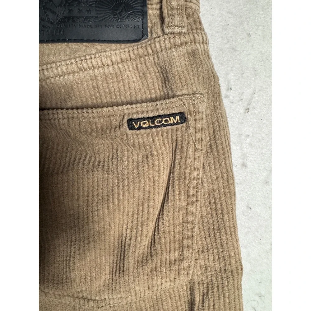 Volcom Billow Tapered Corduroy Pants Mens 27 Tan Khaki Loose Fit Skateboarding